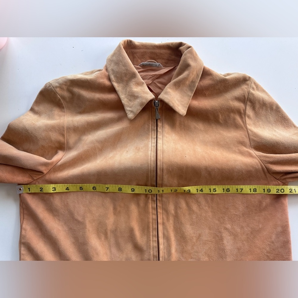 Max Mara Leather Suede Zip Up Chore Blazer Jacket Women’s Size 8 *Flaws - Picture 10 of 15